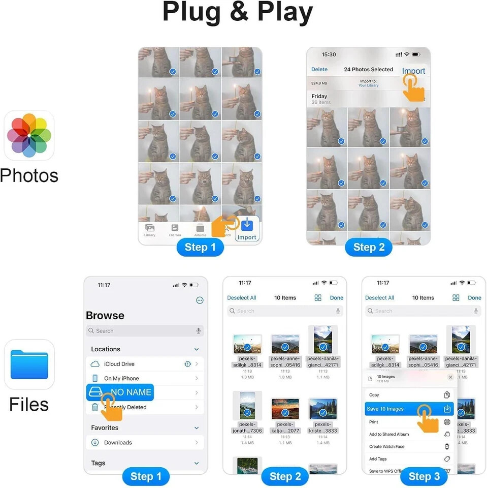 [Apple MFi Certified] SD Card Reader For IPhone, Lightning To SD Card Reader, SD