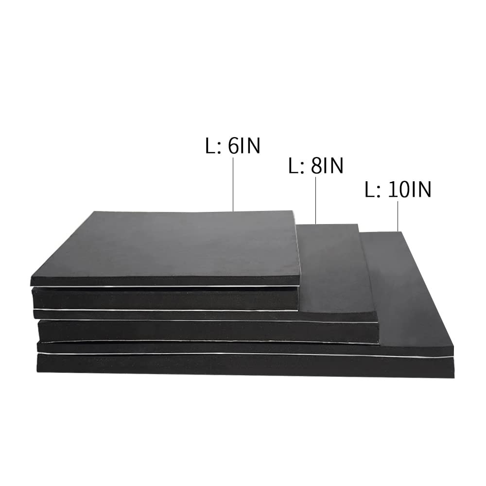 Adhesive Solid Rubber Sheets Padding 6" X 6" X 1/4(.250)", DIY Rubber Strips ...
