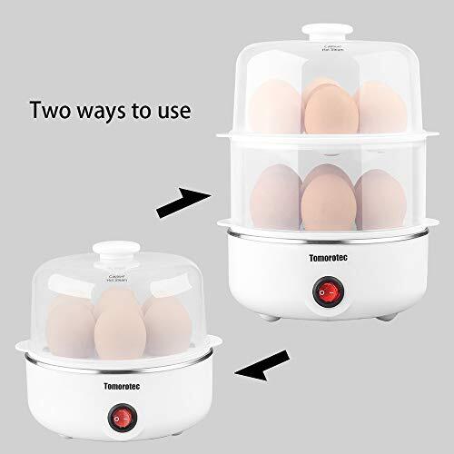 2-tier Egg Cooker,14 Eggs Capacity, Electric Rapid Egg Maker, Auto Off on