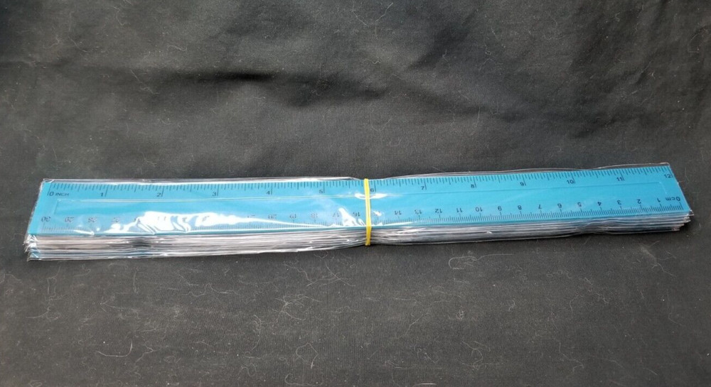 Blue Plastic Ruler Standard & Metric 10 Pack