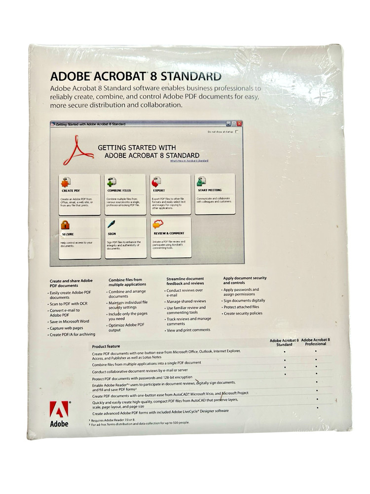 Adobe Acrobat 8 Standard English Ver. Combine & Control PDF Documents for Window