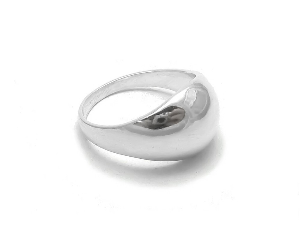 Solid 925 Sterling Silver Dome Bold Polished Wide Chunky Band Statement Ring
