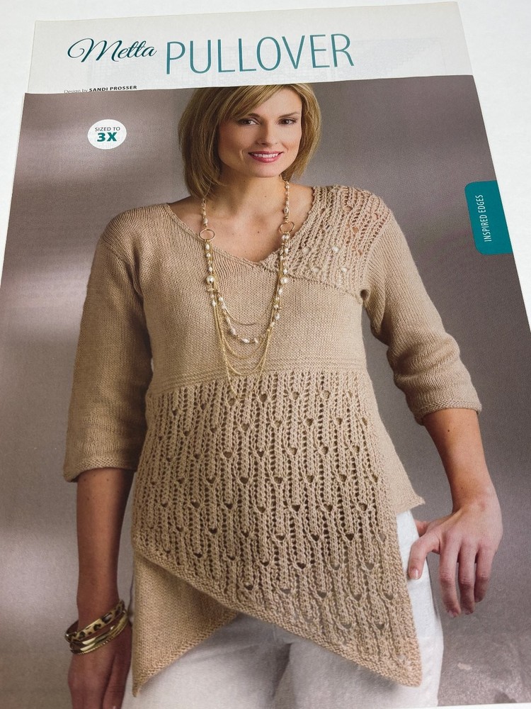 Sandi Prosser Metta Pullover Knitting Pattern Magazine Pages