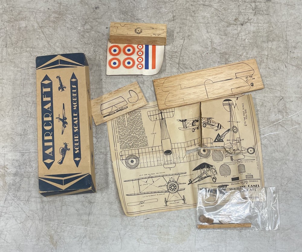 Vintage solid wood airplane kit Sopwith Camel