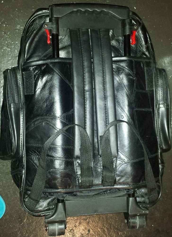 Travel Roller Backpack BLACK Multi-Pocket EXTENDABLE HANDLE 19.5" x 17" x 7"