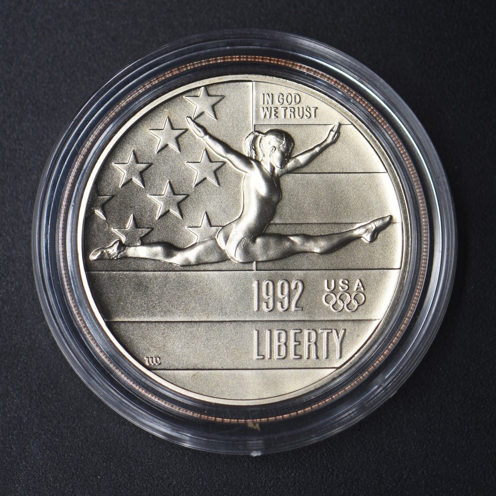 1992-P Mint State Gymnastics Modern Commemorative Half Dollar .50C -COINGIANTS-