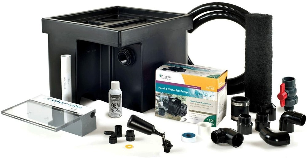 Atlantic Color Falls 12" Complete Pondless Waterfall Kit - Crystal White
