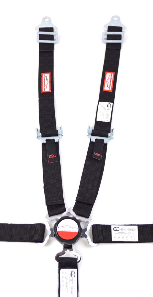 YOUTH RACING HARNESS UNIVERSAL 5 POINT PULL UP LAP CAM LOCK BLACK CHECKERBOARD