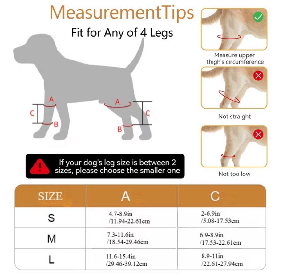 Dog Front Rear Leg Joint Brace Elbow Protector Joint Wrap Injury Compression New