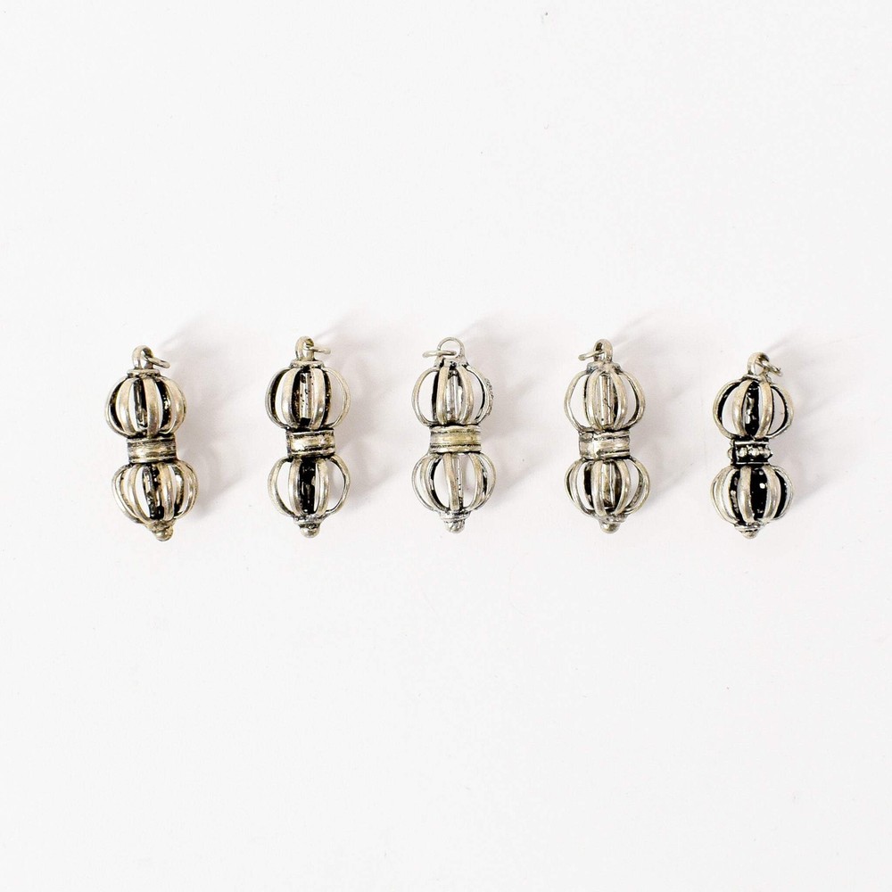 5 Tibetan Silver Dorje Pendants