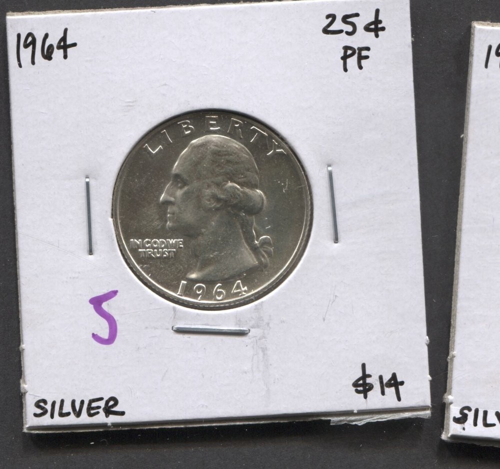 1964-Washington Quarter -PF Silver