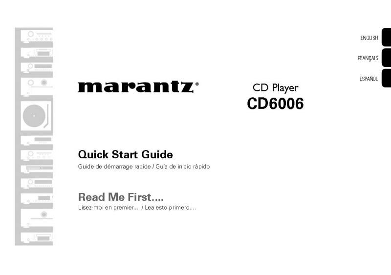Marantz CD6006 CD Player Owners Instruction Manual