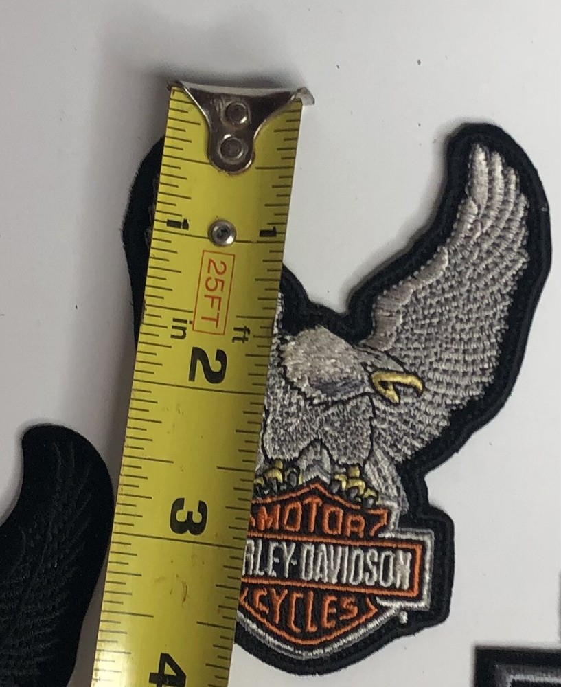 3 Harley-Davidson Embroidered PATCHES And 3 Metal Emblems