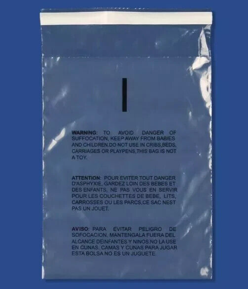 14”x 20” 100 pcs Poly Plastic Bags Suffocation Warning Clear Merchandise Amazon