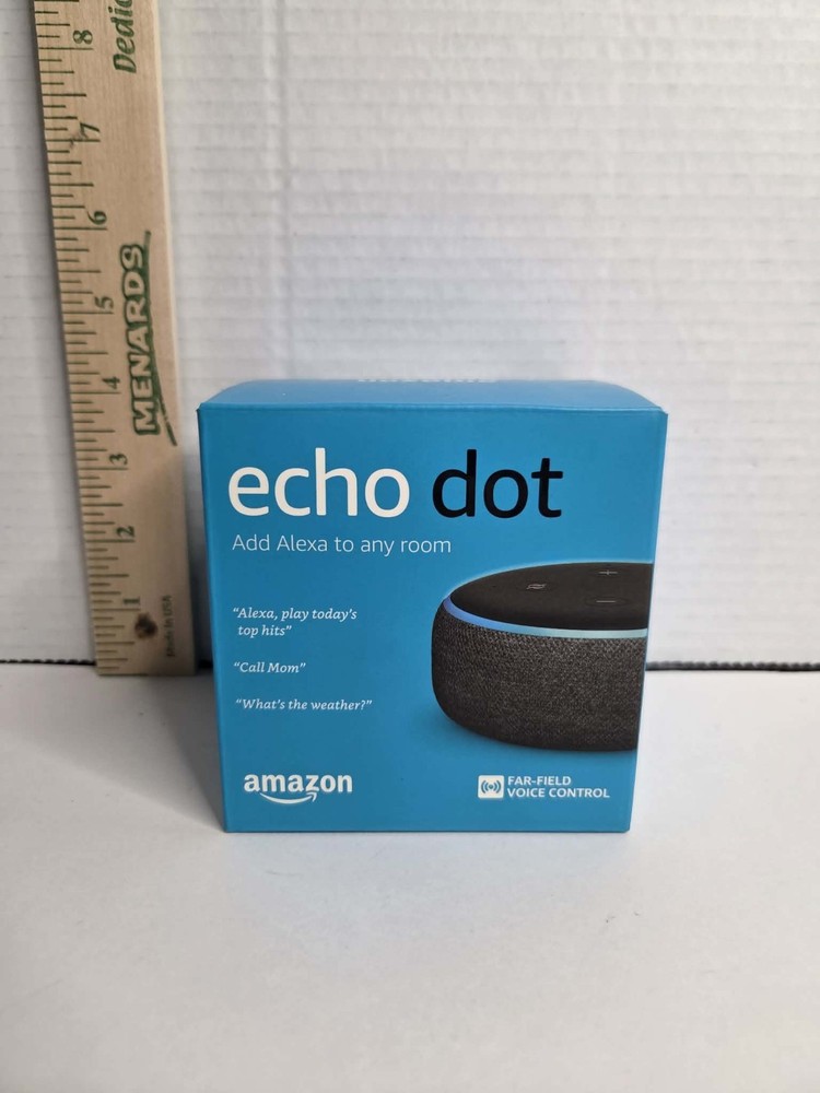Amazon Echo Dot Smart Speaker with Alexa Voice Control 3rd Gen Charcoal Open Box