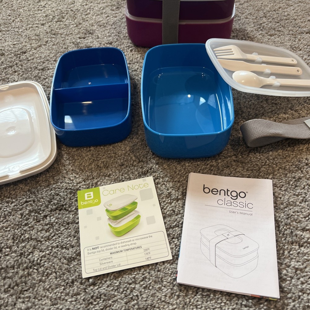 2 Bentgo Classic All-in-One Stackable Lunch Box with Flatware (His & Hers)