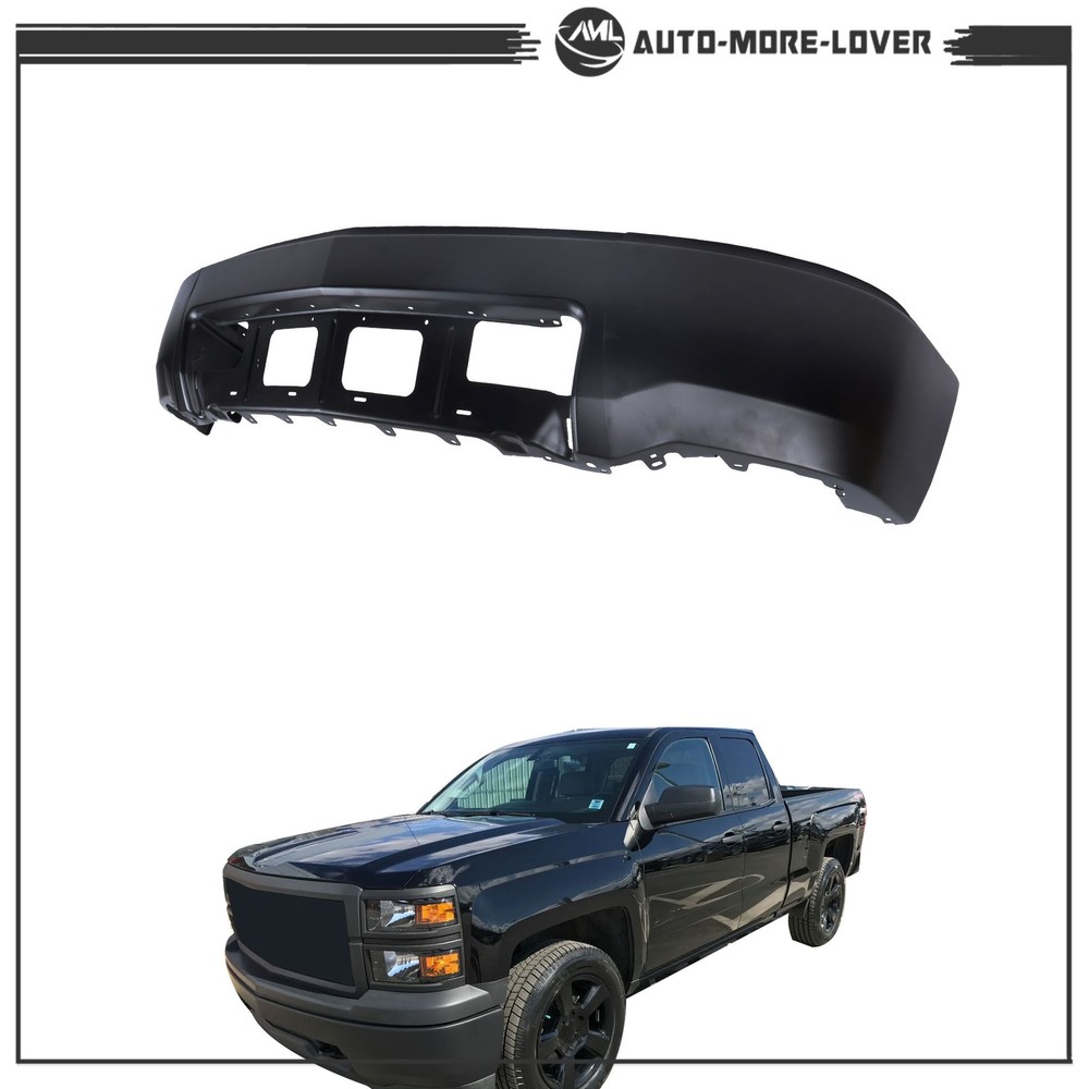 Split Front Bumper Black Solid Surface 22944858 For Chevy Silverado 1500 14-15
