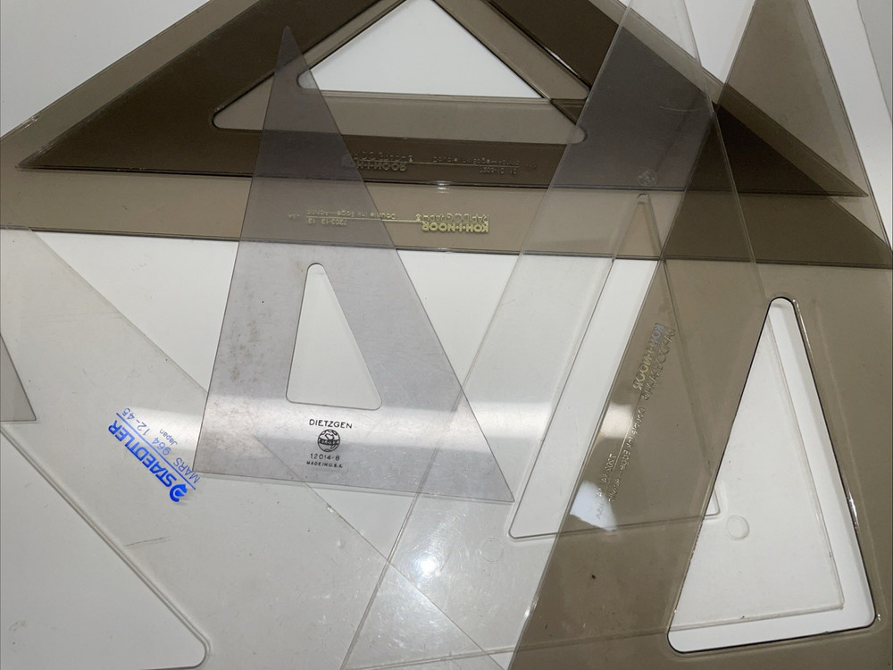 Lot Of 8 Vintage Drafting Triangles