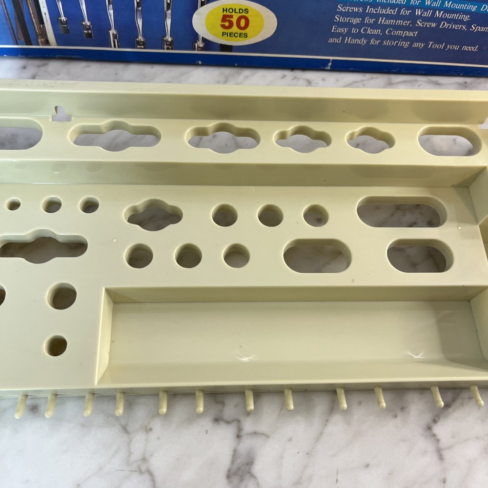 Mountable Handy Tool Rack Hold 50 Pc Wall Organizer Garage Shed Workshop Storage