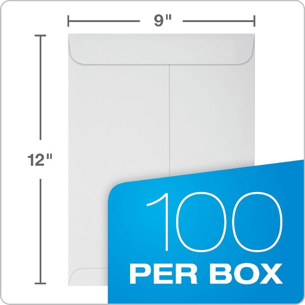 9 X 12 Catalog Envelopes, 100 Pack, Document Envelopes with Self Seal Closure, H