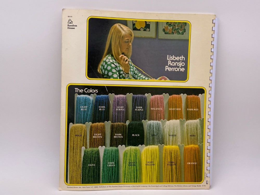 Vtg 1973 Lisbeth Perrones Needlepoint Embroidery Workbook Full Size Patterns #L