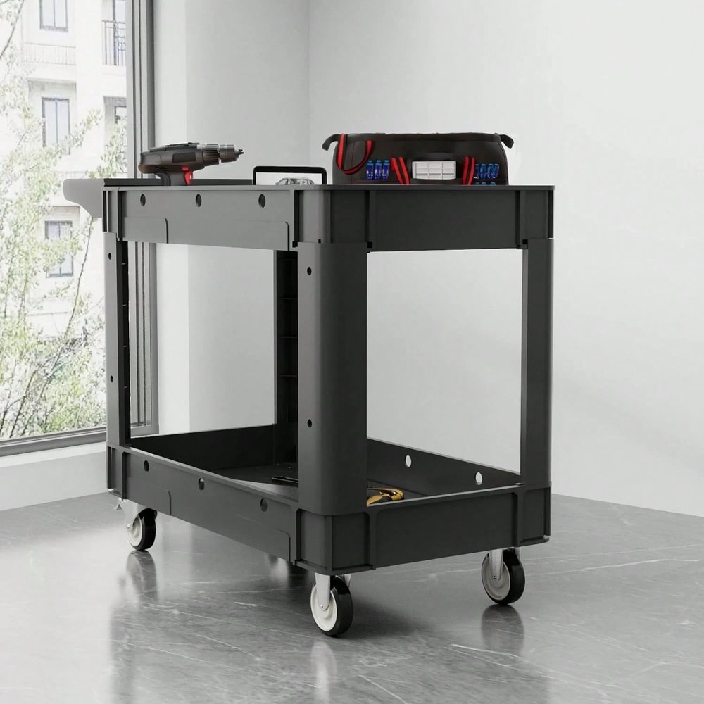 Heavy Duty 2-Tier Rolling Utility Service Cart