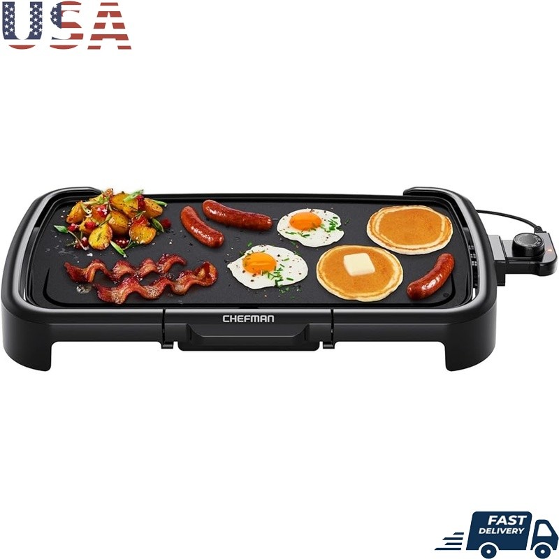Nonstick Electric Griddle XL Cooking Surface Removable Temp Control Drip Tray US