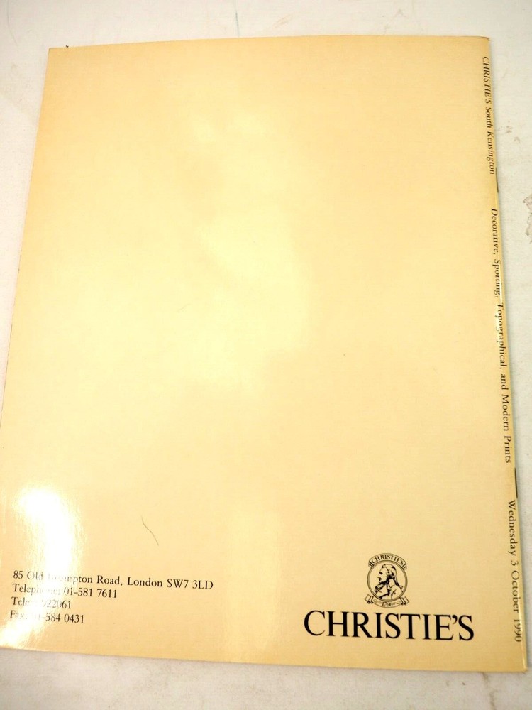 Christies Decorative Sporting Topographical Prints Auction Catalog Oct.1990