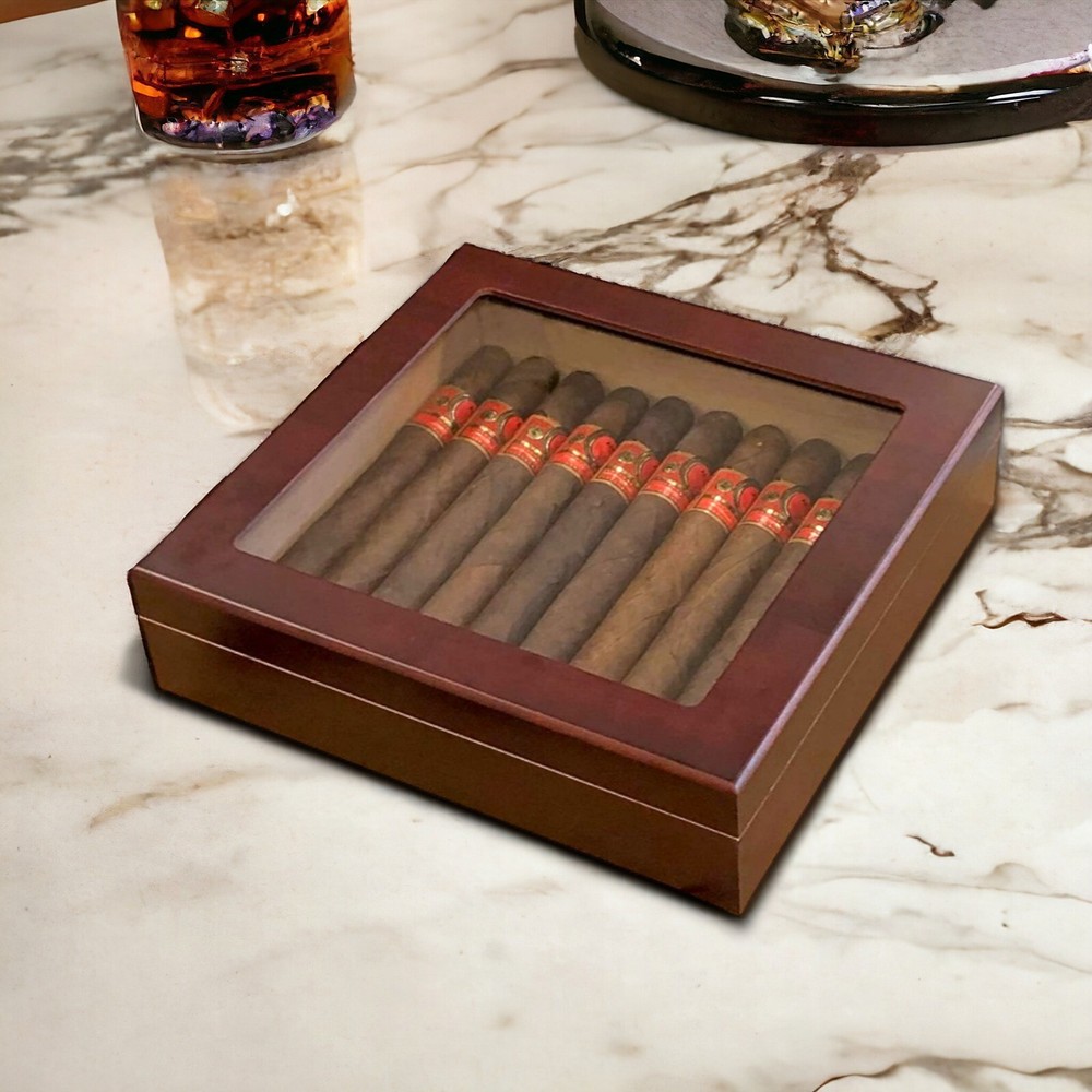 Personalized Humidor Glasstop Cigars Box Engraved Gift Cigar Lovers Custom Name