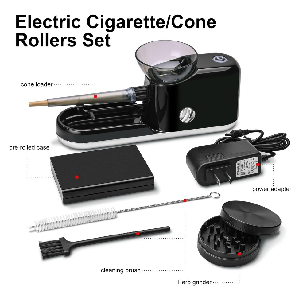 Electric Cones Rolling Machine with Manual Grinder,Automatic Cone Loader Mini...