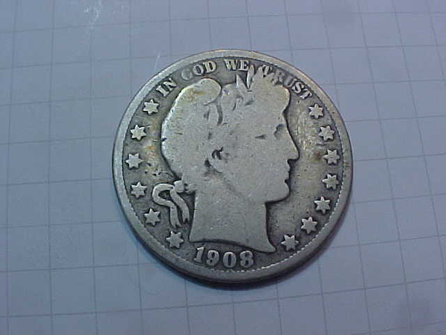 1908- O Barber Half Dollar