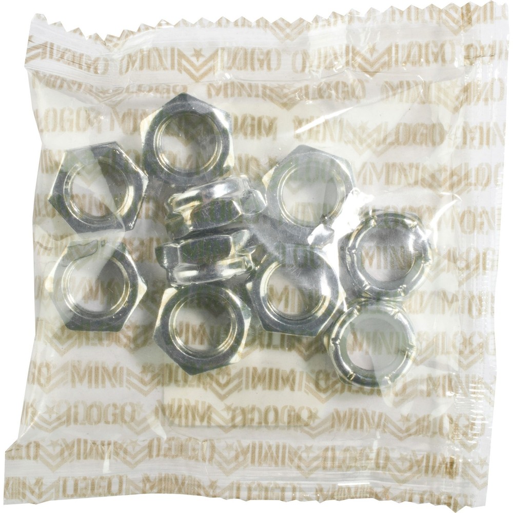 Mini Logo Skateboard Kingpin Nuts - 10-Pack - Silver