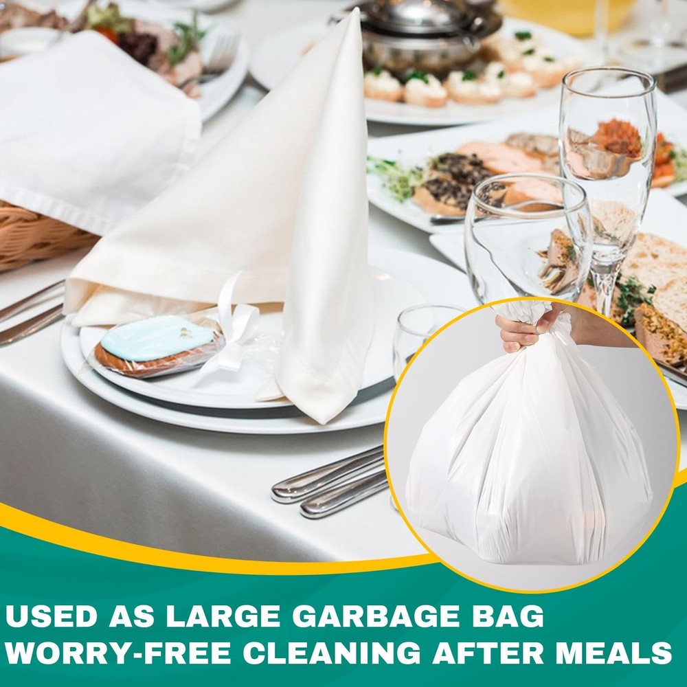 8 Pack White Plastic Table Cloths Disposable, 54 x 108 Inches Plastic Table C...