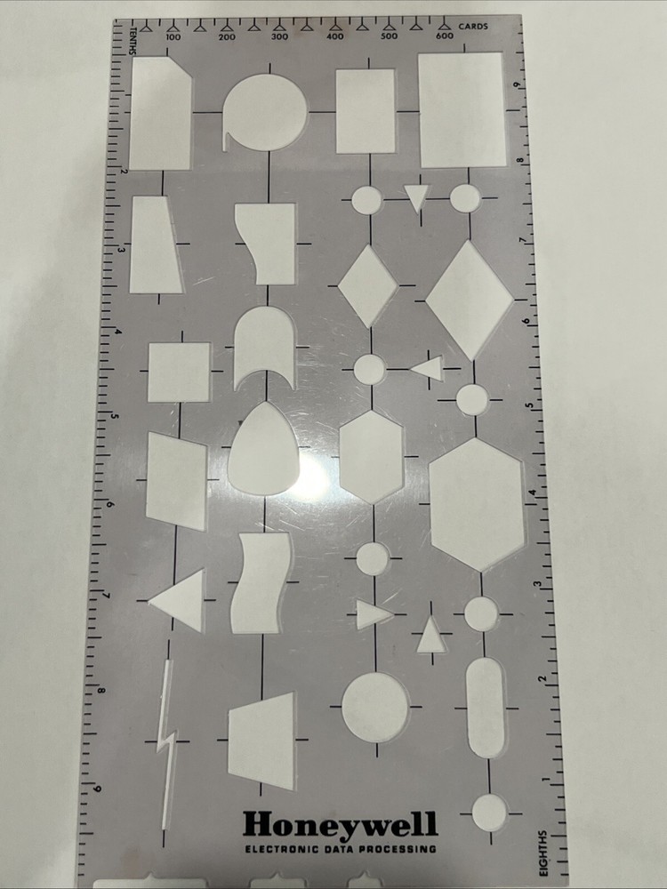 Vintage Honeywell Electronic Data Processing Flowcharting Spacing Template