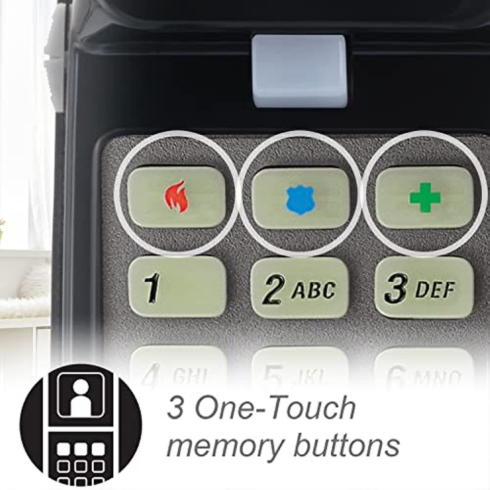 AT&T 210 Basic Trimline Corded Phone, No AC Power Required Wall-Mountable Black