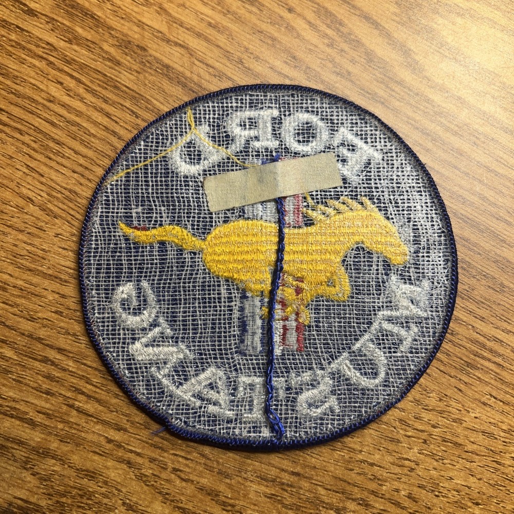 Ford Mustang Patch Logo 4" Round Embroidered Blue preowned