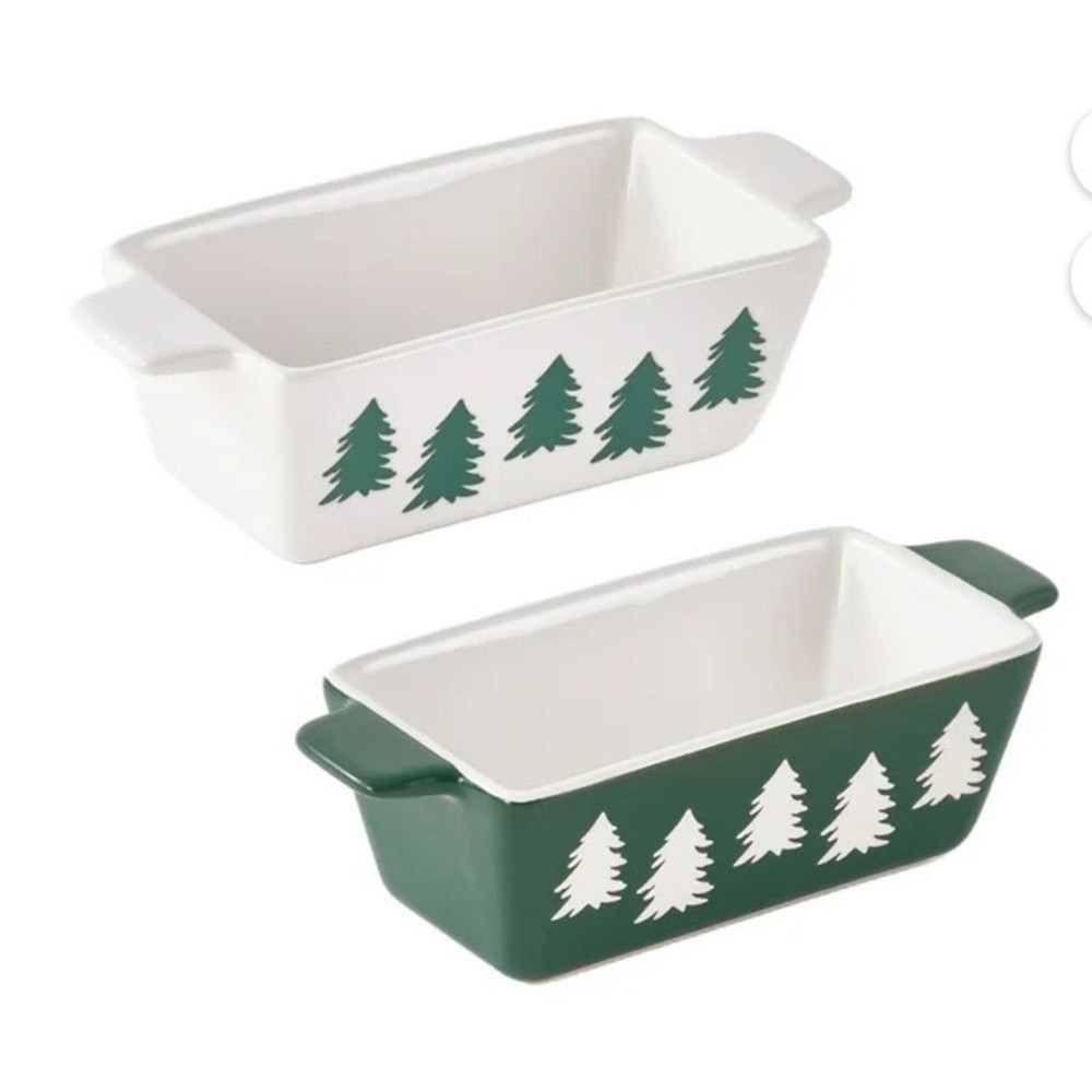 Festive Tree Design Ceramic Baking Dishes