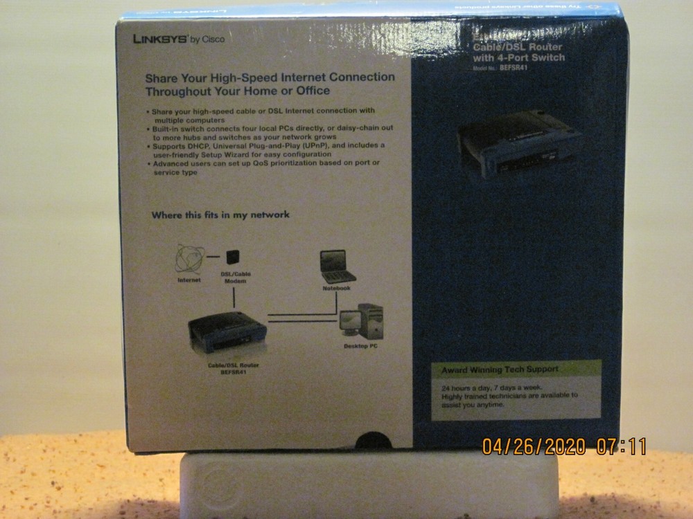 Linksys EtherFast Cable/DSL Router with 4-Port Switch (BEFSR41 v4.3)
