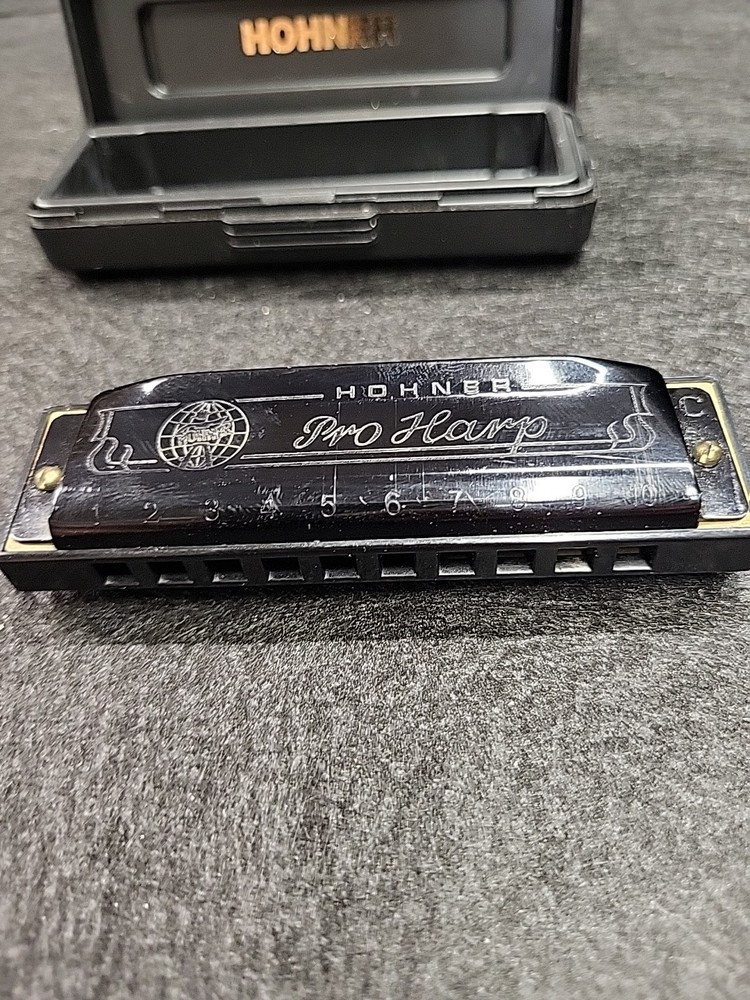 Hohner Pro Harp Harmonica Made In Germany With Plastic Case