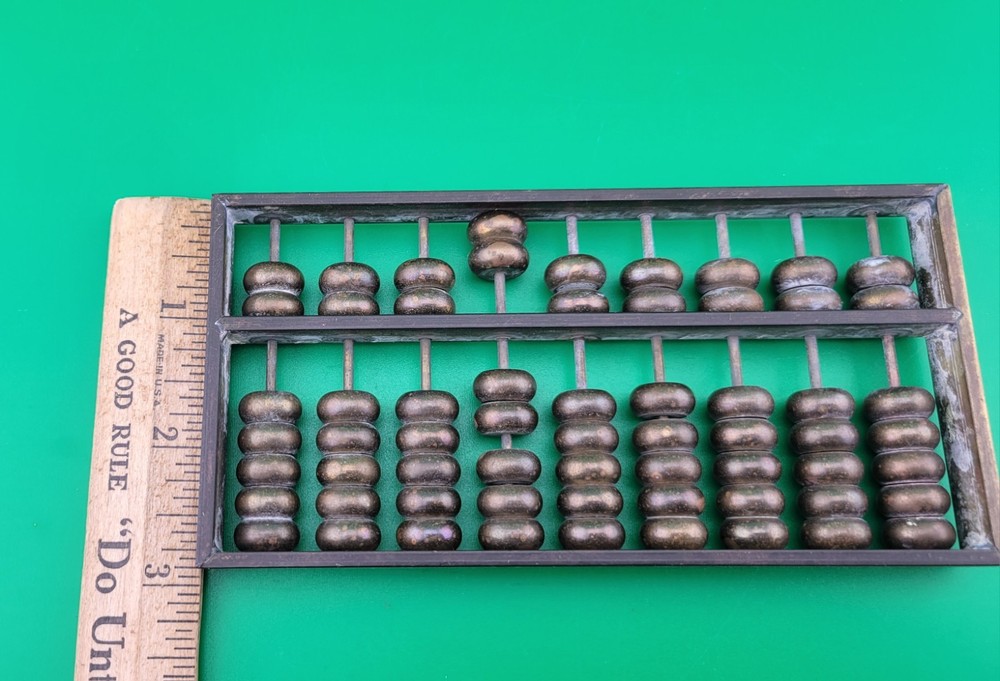Vintage Solid Brass Abacus 6” x 3”