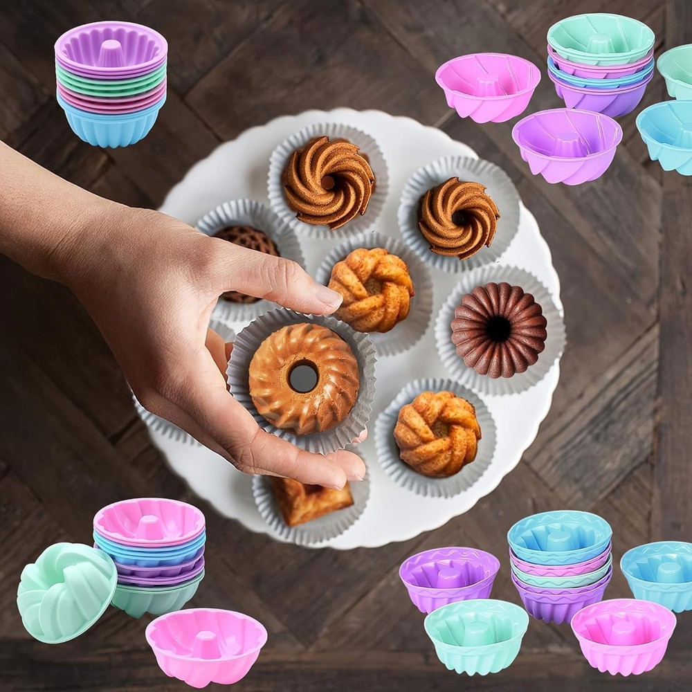 72 Pieces Silicone Bakeware Set, Nonstick Baking Pans Set, Easy Release Oven ...