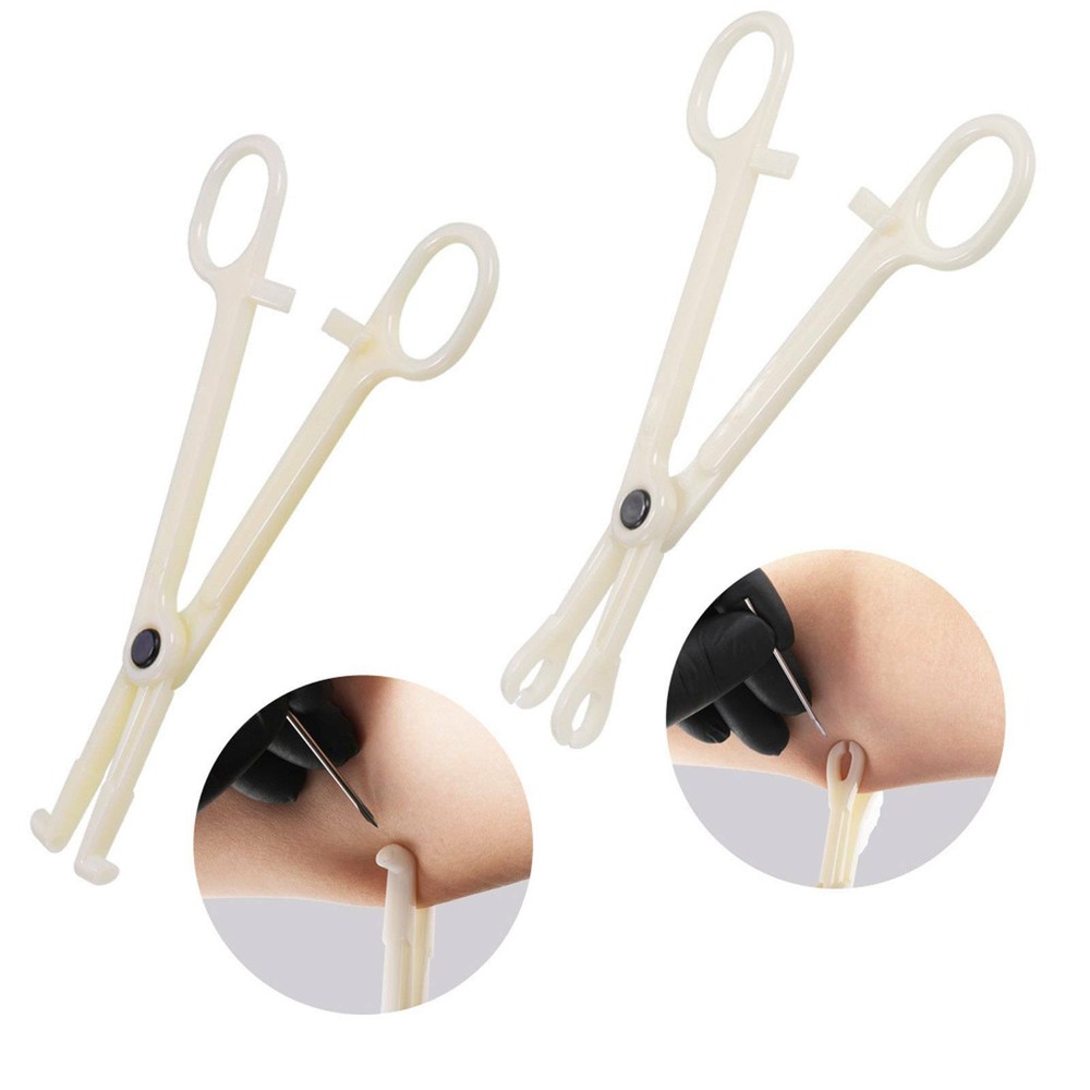 42Pcs Body Piercing Tools Kit Eyebrow Lip Ear Stud Belly Button Ring Needles Set