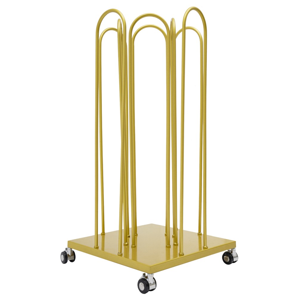 4-in-1 Gold Hanger Organizer Stacker with Wheels for Easy Storage