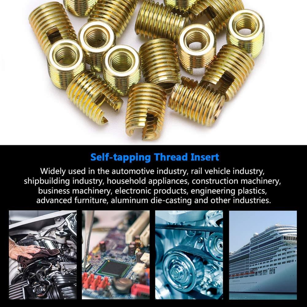 20Pcs Self-Tapping Thread Inserts Carbon Steel Thread Repair Inserts Accessor...