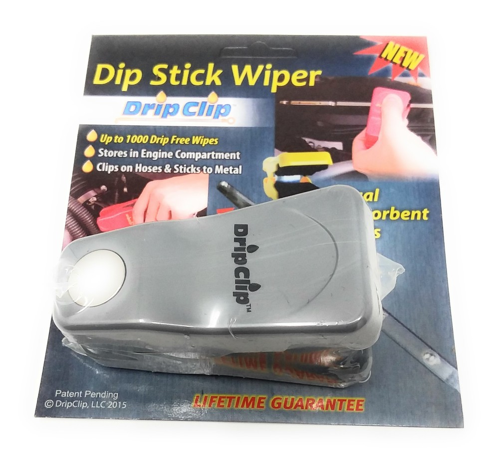 Drip Clip Dip Stick Wiper with Magnet Silver
