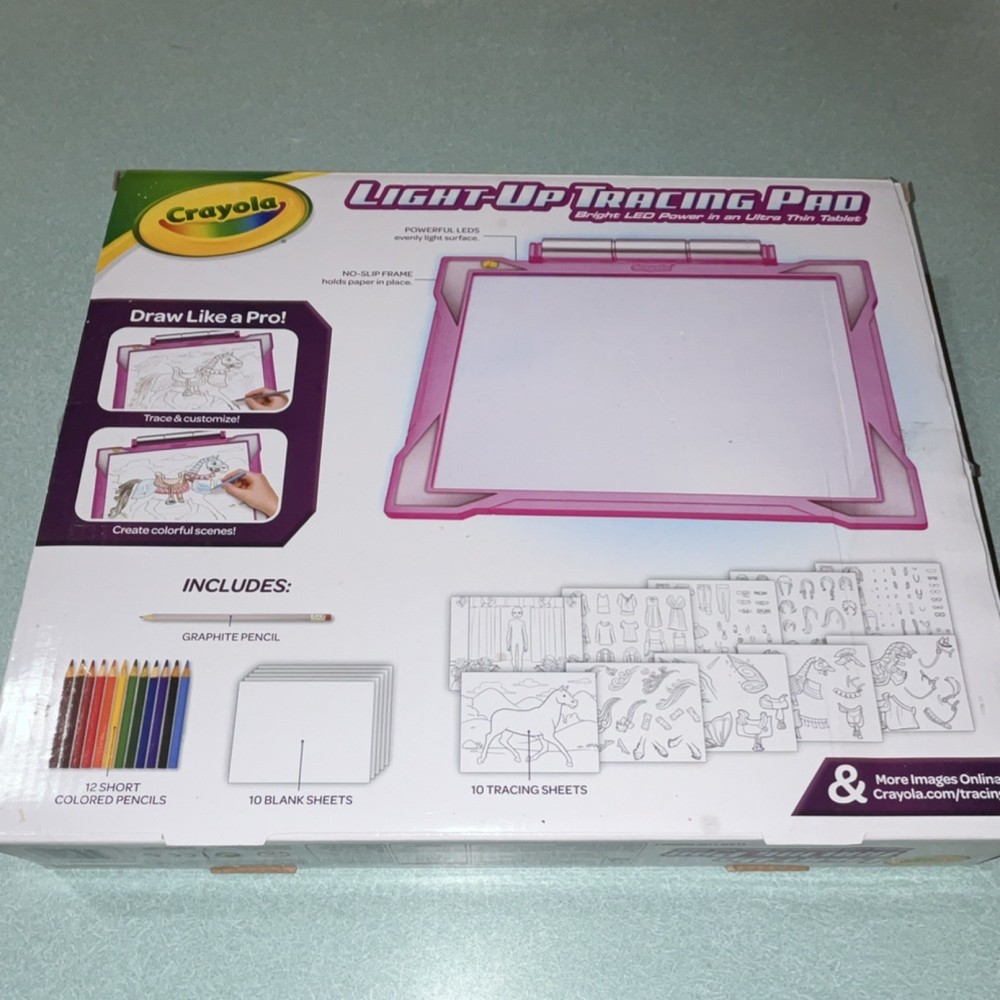 Crayola Light-Up Tracing Pad Drawing Board Set with Sheets & Colored Pencils