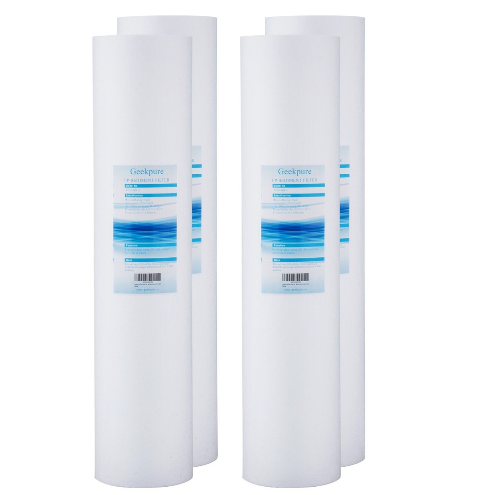 Geekpure Whole House PP Sediment Water Filter 5 Mic 4.5 x 20 Pack 4 -5 Micron