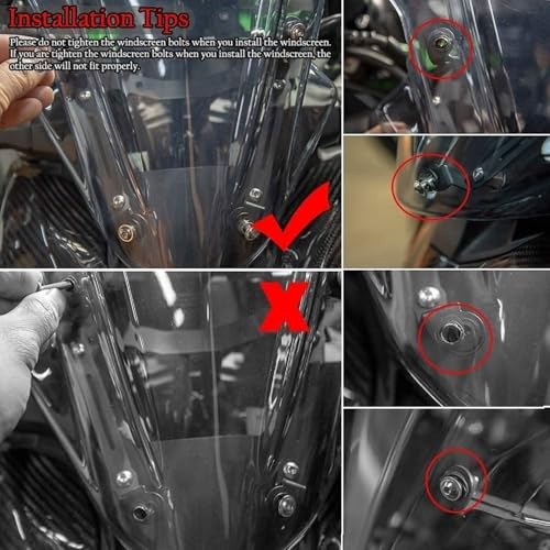 Motorcycle Windshield Deflector Double Bubble Windscreen Compatible with Clear