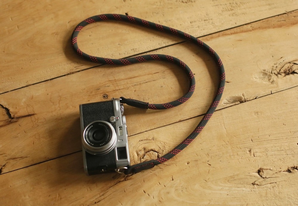 9mm Climbing Rope Camera Strap — Black And Red