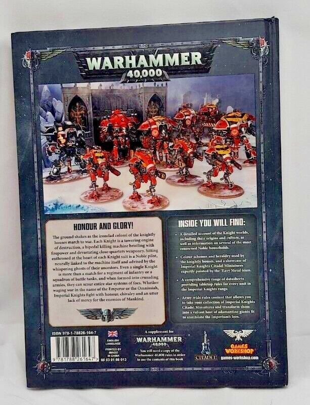 Warhammer 40K Codex Imperial Knights RPG/War Game Book 2018 by Games Workshop